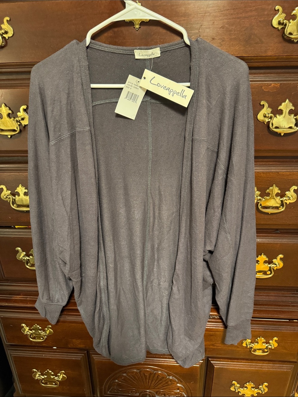 NWT loveappella soft open front cardigan small.